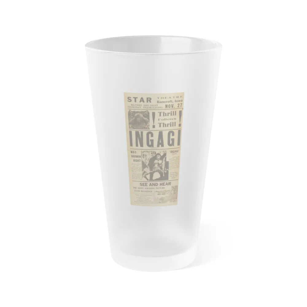 INGAGI (2) 1930 Movie Poster - Frosted Pint Glass 16oz-16oz-Frosted-Go Mug Yourself