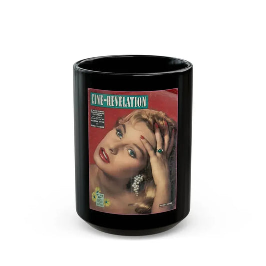 Ingrid Goude #05 - Mag. Cover (Vintage Female Icon) Black Coffee Mug 15oz - Go Mug Yourself