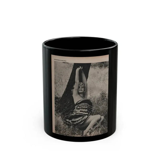 Ingrid Goude #29 - SEE Mag. Jan. '58 - 1 Page & 1 B&W Photo (Vintage Female Icon) Black Coffee Mug 11oz - Go Mug Yourself