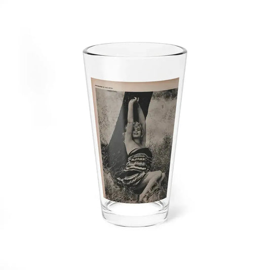Ingrid Goude #29 - SEE Mag. Jan. '58 - 1 Page & 1 B&W Photo (Vintage Female Icon) Pint Glass 16oz 16oz - Go Mug Yourself