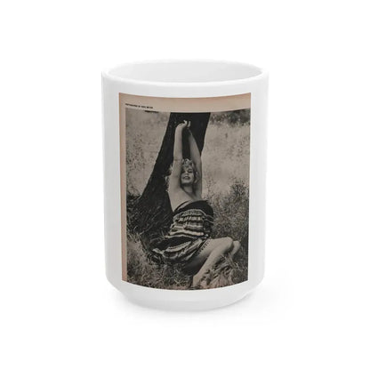 Ingrid Goude #29 - SEE Mag. Jan. '58 - 1 Page & 1 B&W Photo (Vintage Female Icon) White Coffee Mug 15oz - Go Mug Yourself