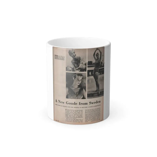 Ingrid Goude #30 - SEE Mag. Jan. '58 - 1 Page, 4 B&W Pics, Caption & Article (Vintage Female Icon) Color Changing Mug 11oz 11oz - Go Mug Yourself