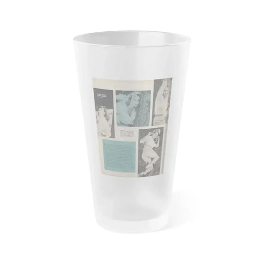 Ingrid Goude #31 - SEE Mag. Jan. '58 - 1 Page, 3 B&W Pics & 1 Color Tinted Pic (Vintage Female Icon) Frosted Pint Glass 16oz 16oz Frosted - Go Mug Yourself