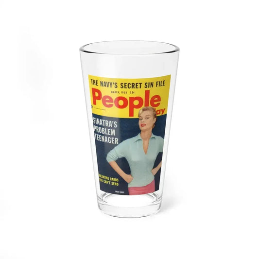 Ingrid Goude #33 - People Today March '58 Mag. Cover (Vintage Female Icon) Pint Glass 16oz 16oz - Go Mug Yourself