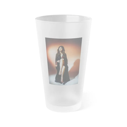 Ingrid Pitt #02 (Vintage Female Icon) Frosted Pint Glass 16oz-16oz-Frosted-Go Mug Yourself