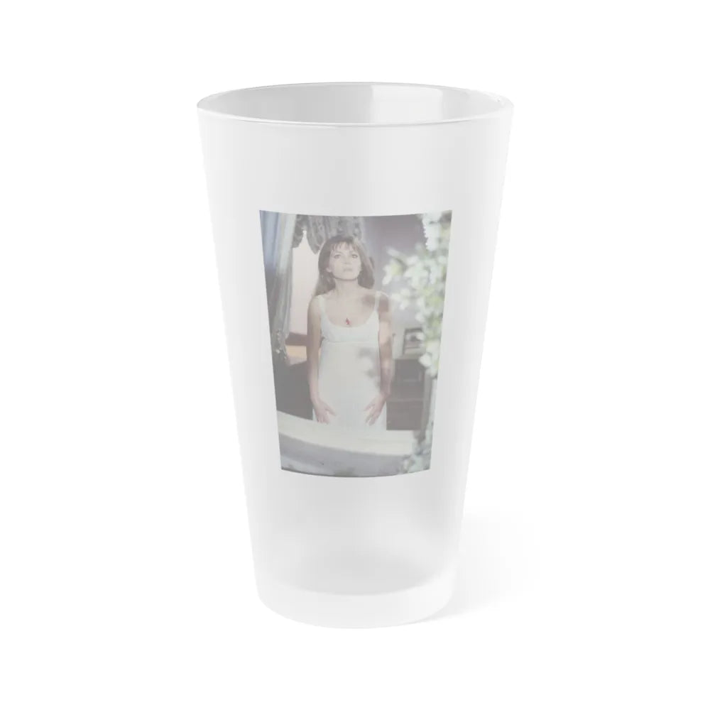 Ingrid Pitt #100 (Vintage Female Icon) Frosted Pint Glass 16oz-16oz-Frosted-Go Mug Yourself