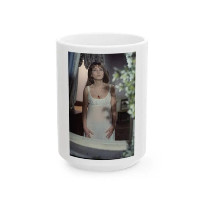 Ingrid Pitt #100 (Vintage Female Icon) White Coffee Mug 15oz - Go Mug Yourself