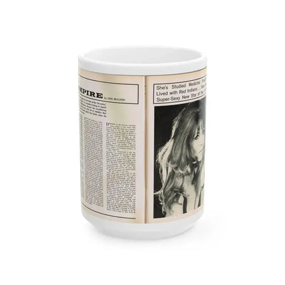 Ingrid Pitt #101 - Mag. Pages (Vintage Female Icon) White Coffee Mug 15oz - Go Mug Yourself