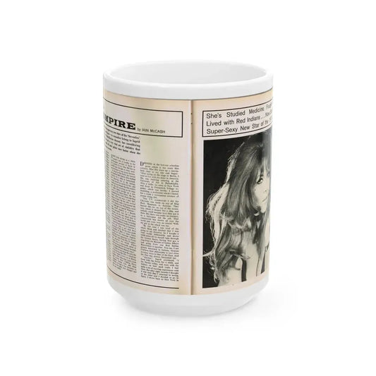 Ingrid Pitt #101 - Mag. Pages (Vintage Female Icon) White Coffee Mug 15oz - Go Mug Yourself
