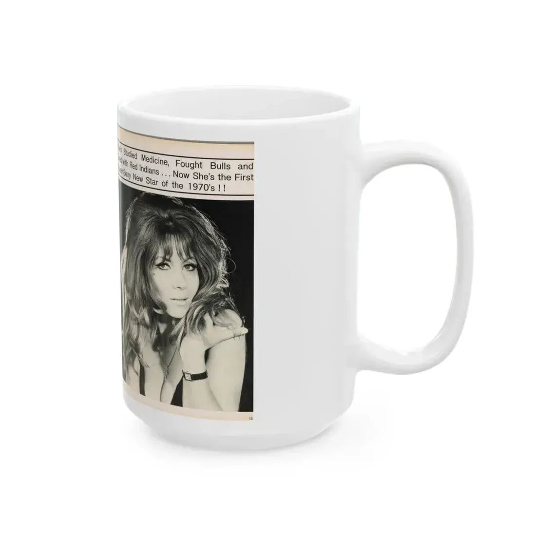 Ingrid Pitt #101 - Mag. Pages (Vintage Female Icon) White Coffee Mug - Go Mug Yourself