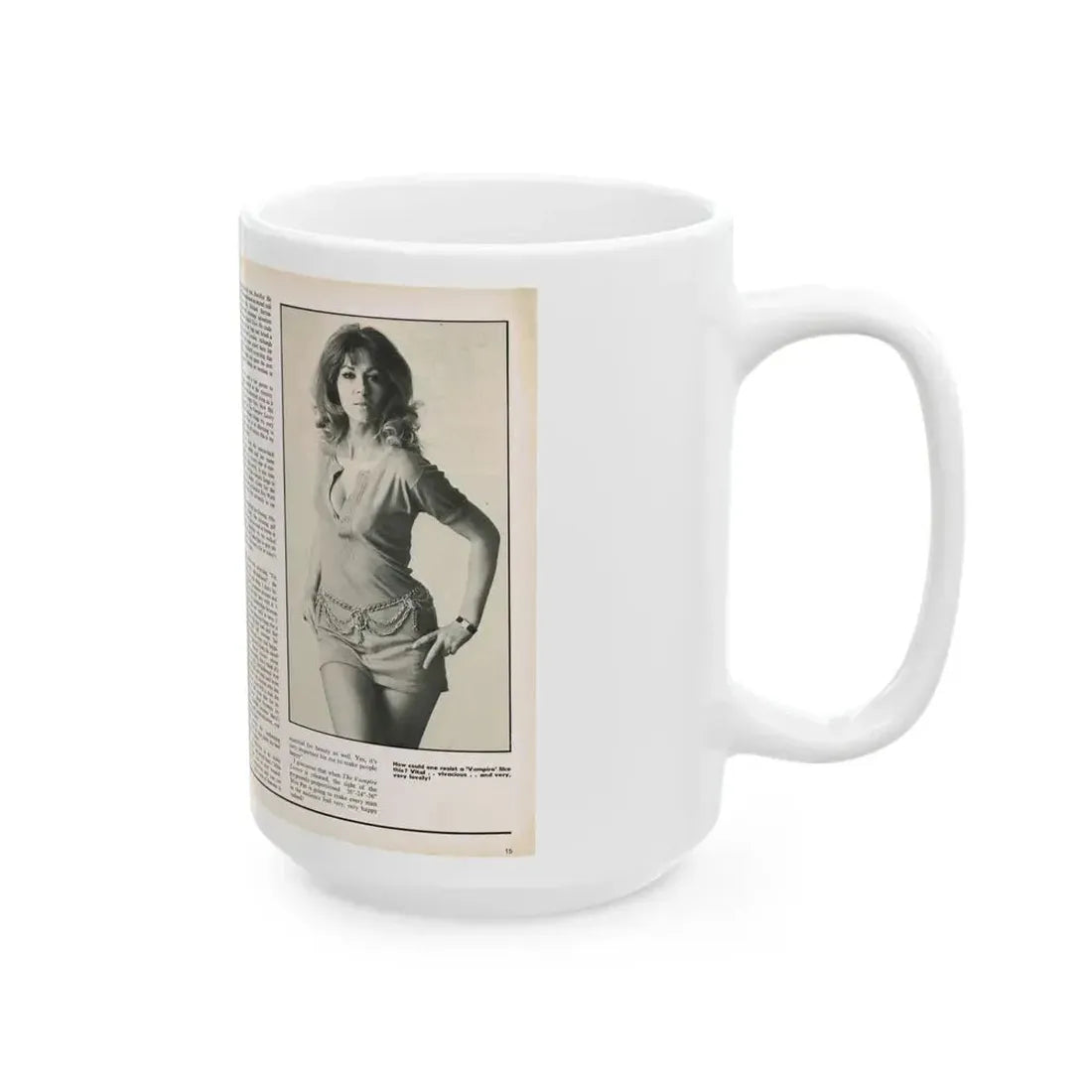 Ingrid Pitt #102 - Mag. Pages (Vintage Female Icon) White Coffee Mug - Go Mug Yourself