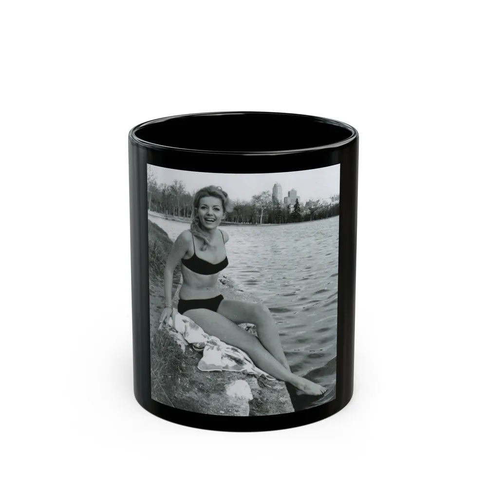 Ingrid Pitt #111 (Vintage Female Icon) Black Coffee Mug-11oz-Go Mug Yourself