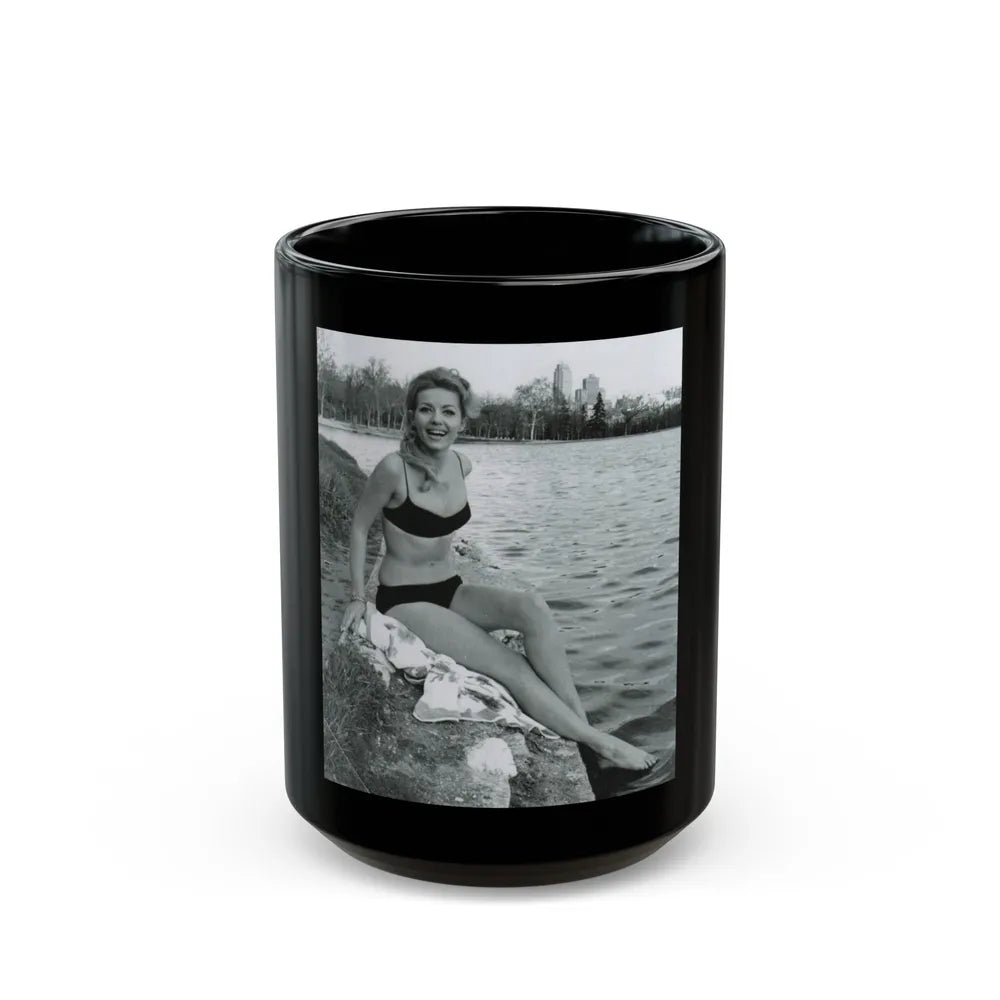 Ingrid Pitt #111 (Vintage Female Icon) Black Coffee Mug-15oz-Go Mug Yourself