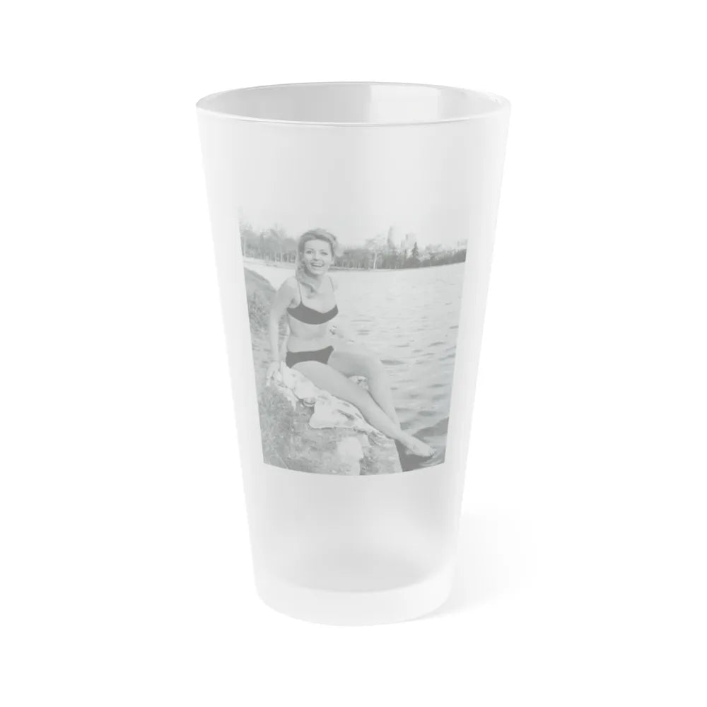 Ingrid Pitt #111 (Vintage Female Icon) Frosted Pint Glass 16oz-16oz-Frosted-Go Mug Yourself