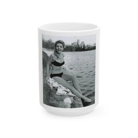 Ingrid Pitt #111 (Vintage Female Icon) White Coffee Mug 15oz - Go Mug Yourself