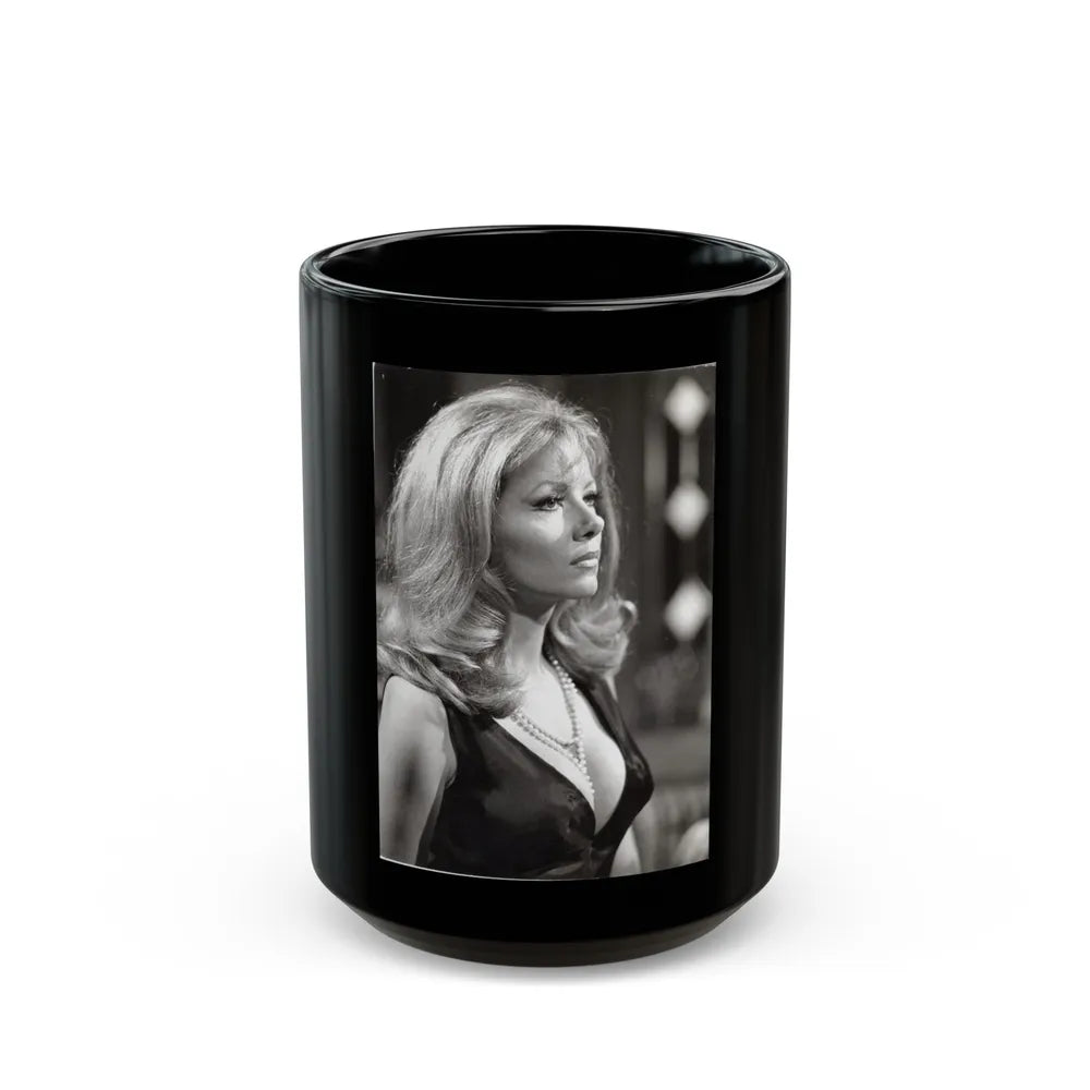 Ingrid Pitt #112 (Vintage Female Icon) Black Coffee Mug-15oz-Go Mug Yourself