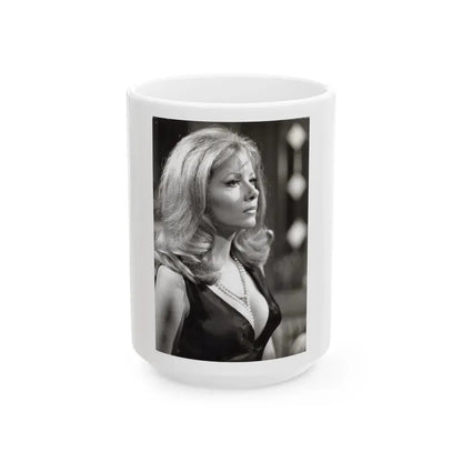 Ingrid Pitt #112 (Vintage Female Icon) White Coffee Mug 15oz - Go Mug Yourself