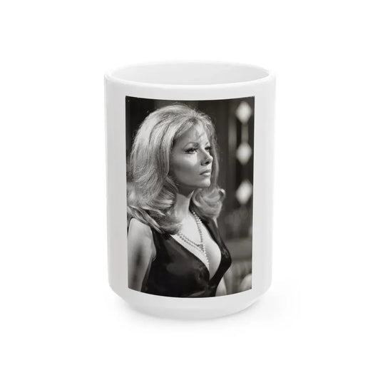 Ingrid Pitt #112 (Vintage Female Icon) White Coffee Mug 15oz - Go Mug Yourself