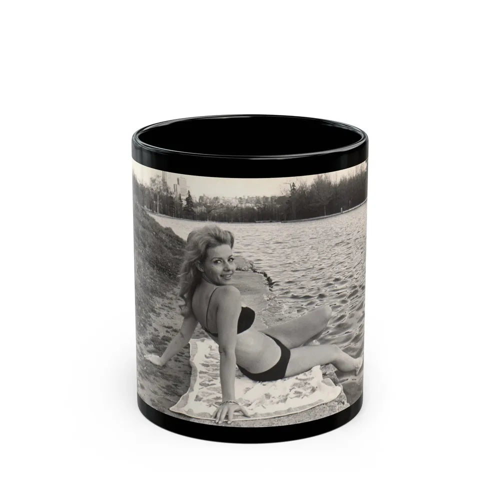 Ingrid Pitt #113 (Vintage Female Icon) Black Coffee Mug-11oz-Go Mug Yourself