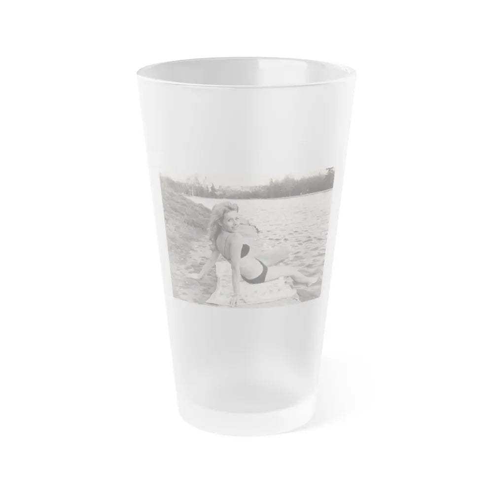 Ingrid Pitt #113 (Vintage Female Icon) Frosted Pint Glass 16oz-16oz-Frosted-Go Mug Yourself