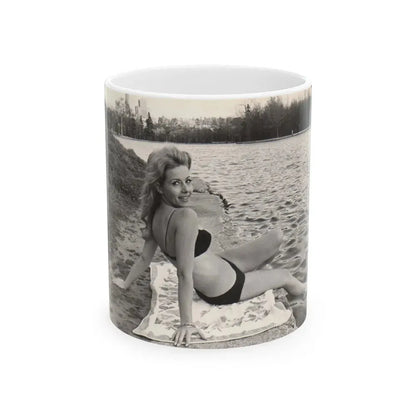 Ingrid Pitt #113 (Vintage Female Icon) White Coffee Mug 11oz - Go Mug Yourself