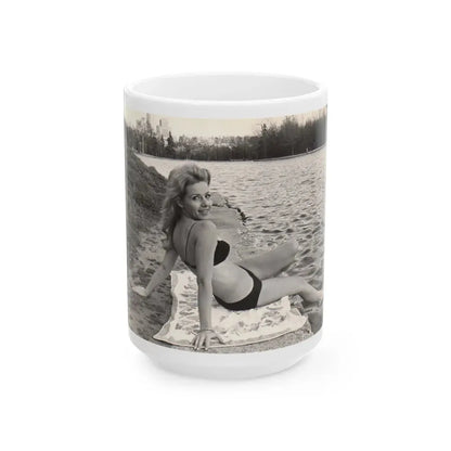 Ingrid Pitt #113 (Vintage Female Icon) White Coffee Mug 15oz - Go Mug Yourself