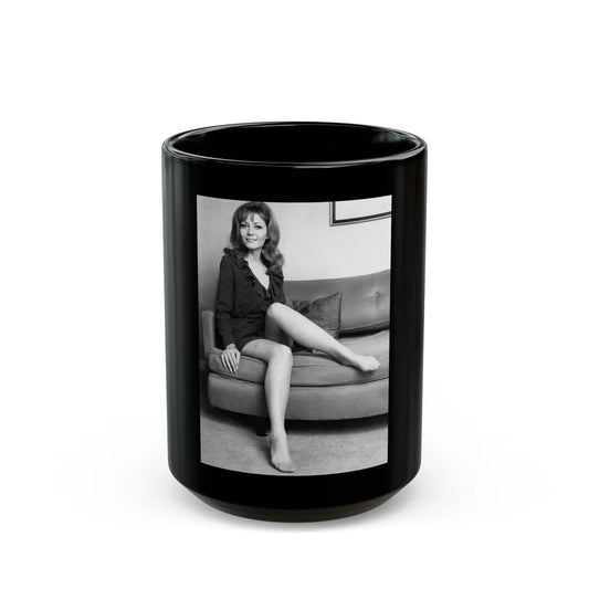 Ingrid Pitt #115 (Vintage Female Icon) Black Coffee Mug-15oz-Go Mug Yourself