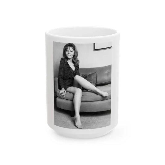 Ingrid Pitt #115 (Vintage Female Icon) White Coffee Mug 15oz - Go Mug Yourself