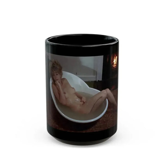 Ingrid Pitt #116 - Topless (Vintage Female Icon) Black Coffee Mug 15oz - Go Mug Yourself