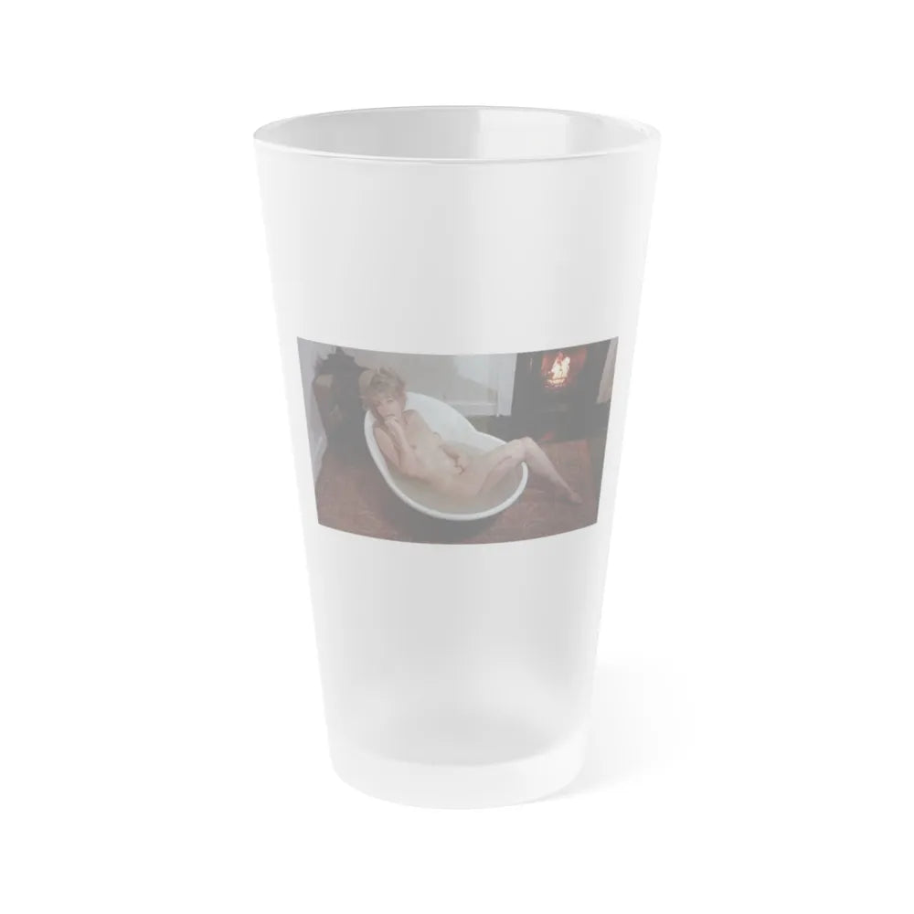 Ingrid Pitt #116 - Topless (Vintage Female Icon) Frosted Pint Glass 16oz-16oz-Frosted-Go Mug Yourself