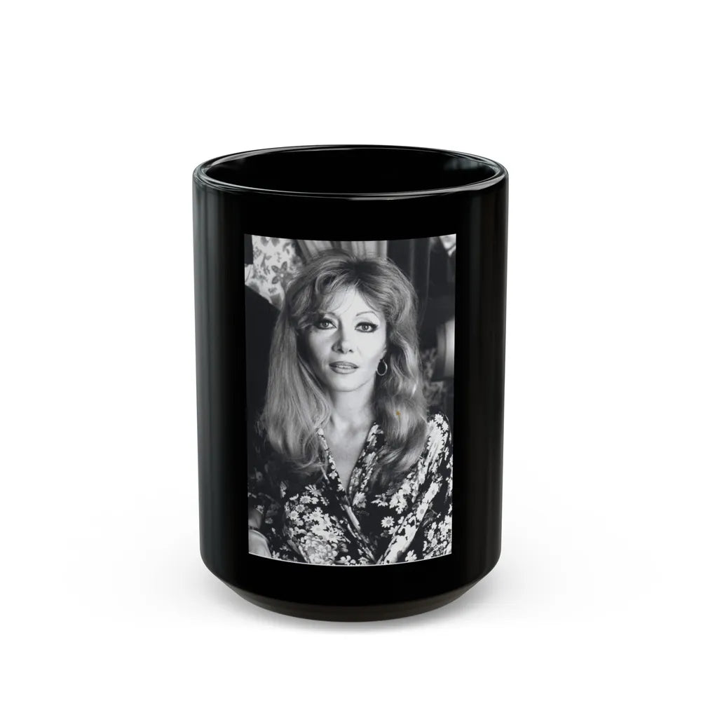 Ingrid Pitt #118 (Vintage Female Icon) Black Coffee Mug-15oz-Go Mug Yourself