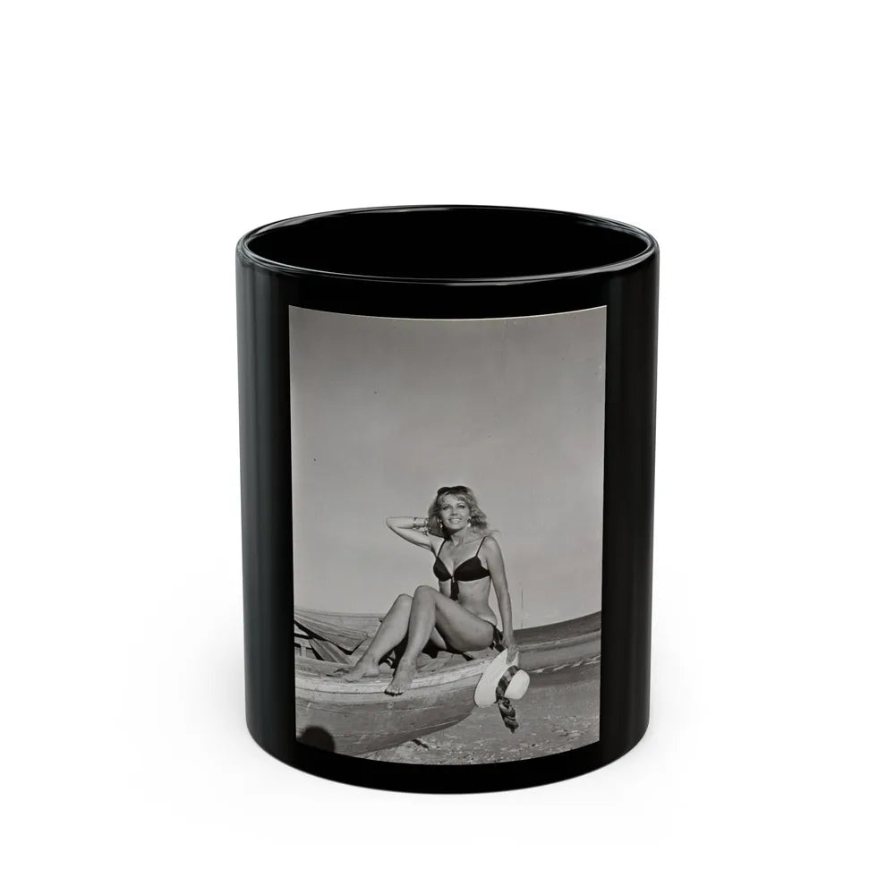 Ingrid Pitt #123 (Vintage Female Icon) Black Coffee Mug-11oz-Go Mug Yourself