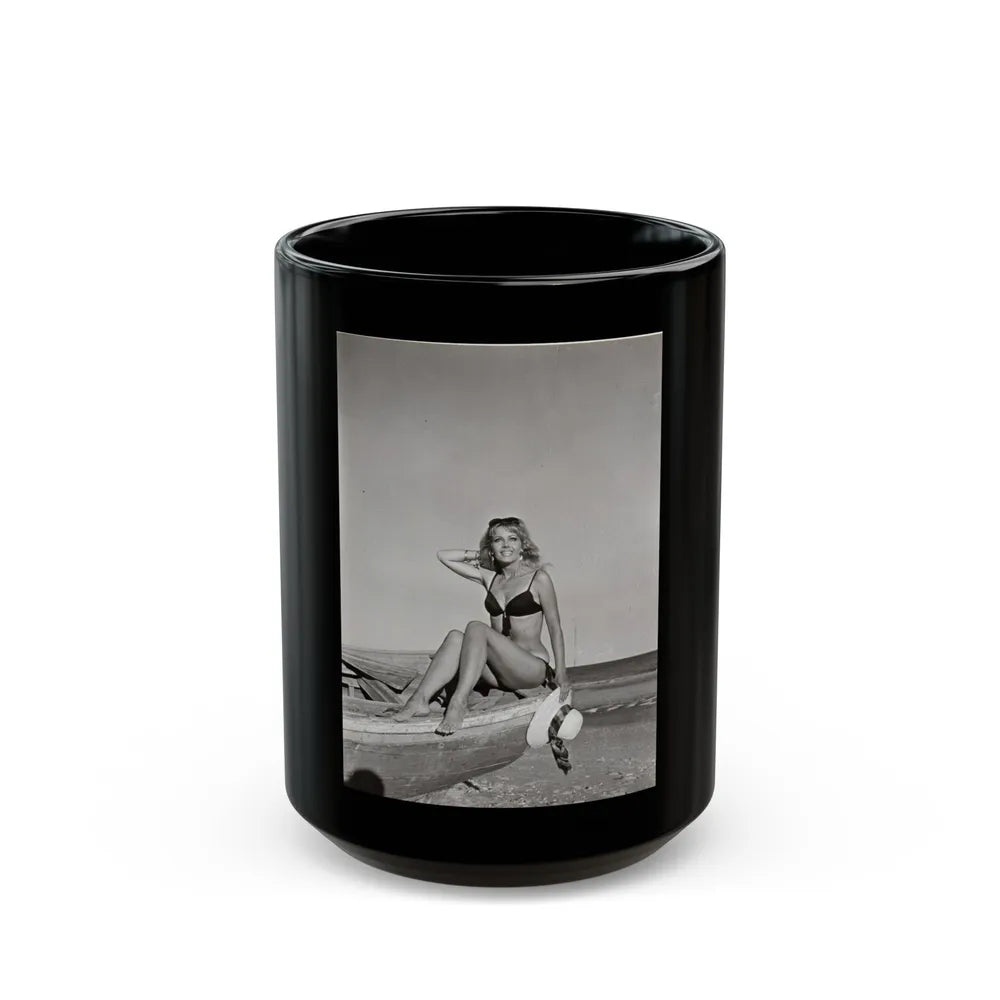 Ingrid Pitt #123 (Vintage Female Icon) Black Coffee Mug-15oz-Go Mug Yourself