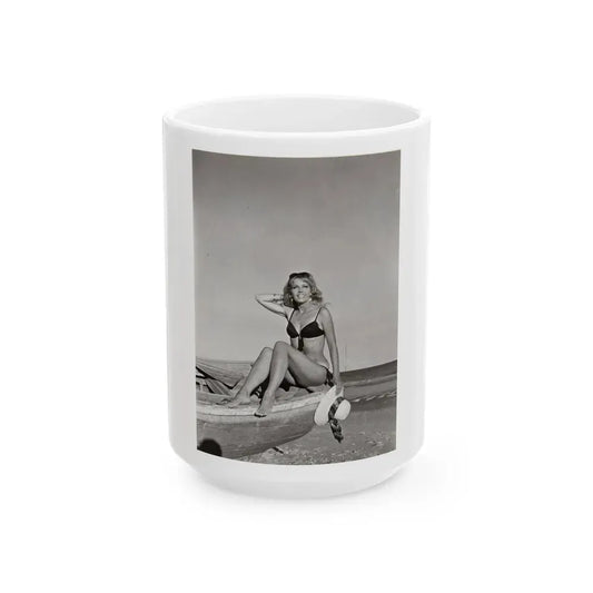 Ingrid Pitt #123 (Vintage Female Icon) White Coffee Mug 15oz - Go Mug Yourself