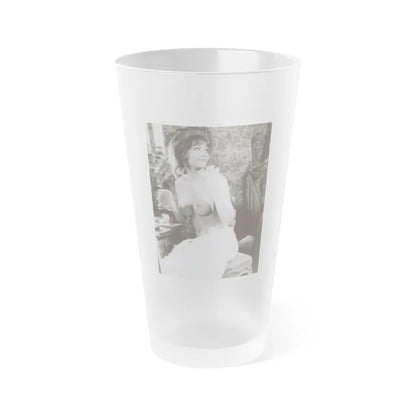 Ingrid Pitt #124 - Topless (Vintage Female Icon) Frosted Pint Glass 16oz-16oz-Frosted-Go Mug Yourself