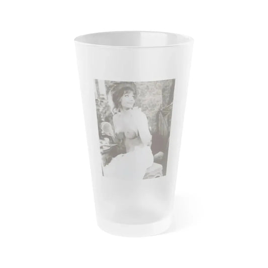 Ingrid Pitt #124 - Topless (Vintage Female Icon) Frosted Pint Glass 16oz 16oz Frosted - Go Mug Yourself