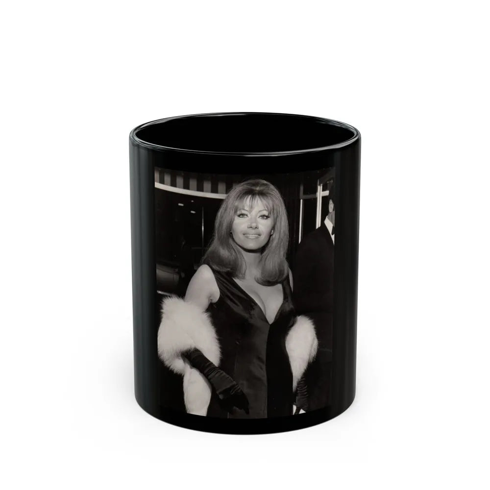 Ingrid Pitt #125 (Vintage Female Icon) Black Coffee Mug-11oz-Go Mug Yourself