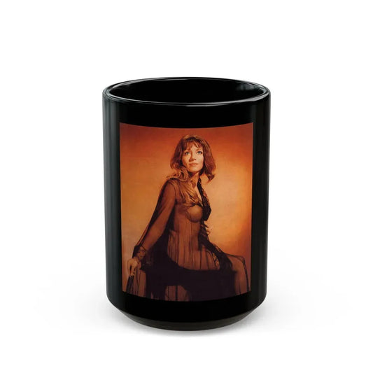 Ingrid Pitt #126 (Vintage Female Icon) Black Coffee Mug 15oz - Go Mug Yourself