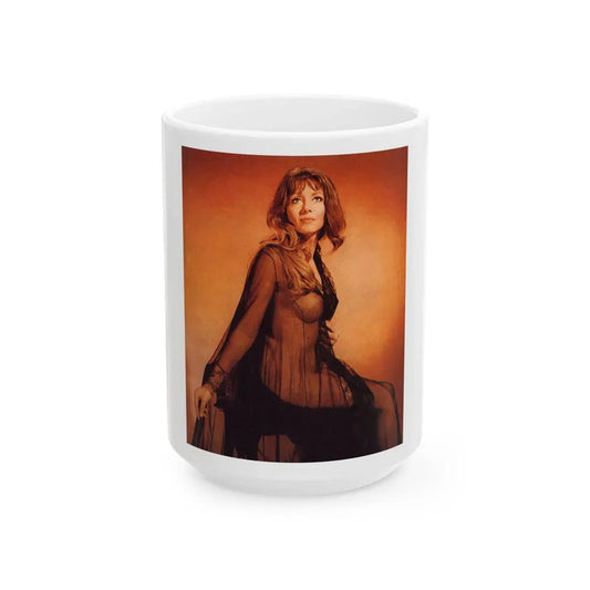 Ingrid Pitt #126 (Vintage Female Icon) White Coffee Mug 15oz - Go Mug Yourself