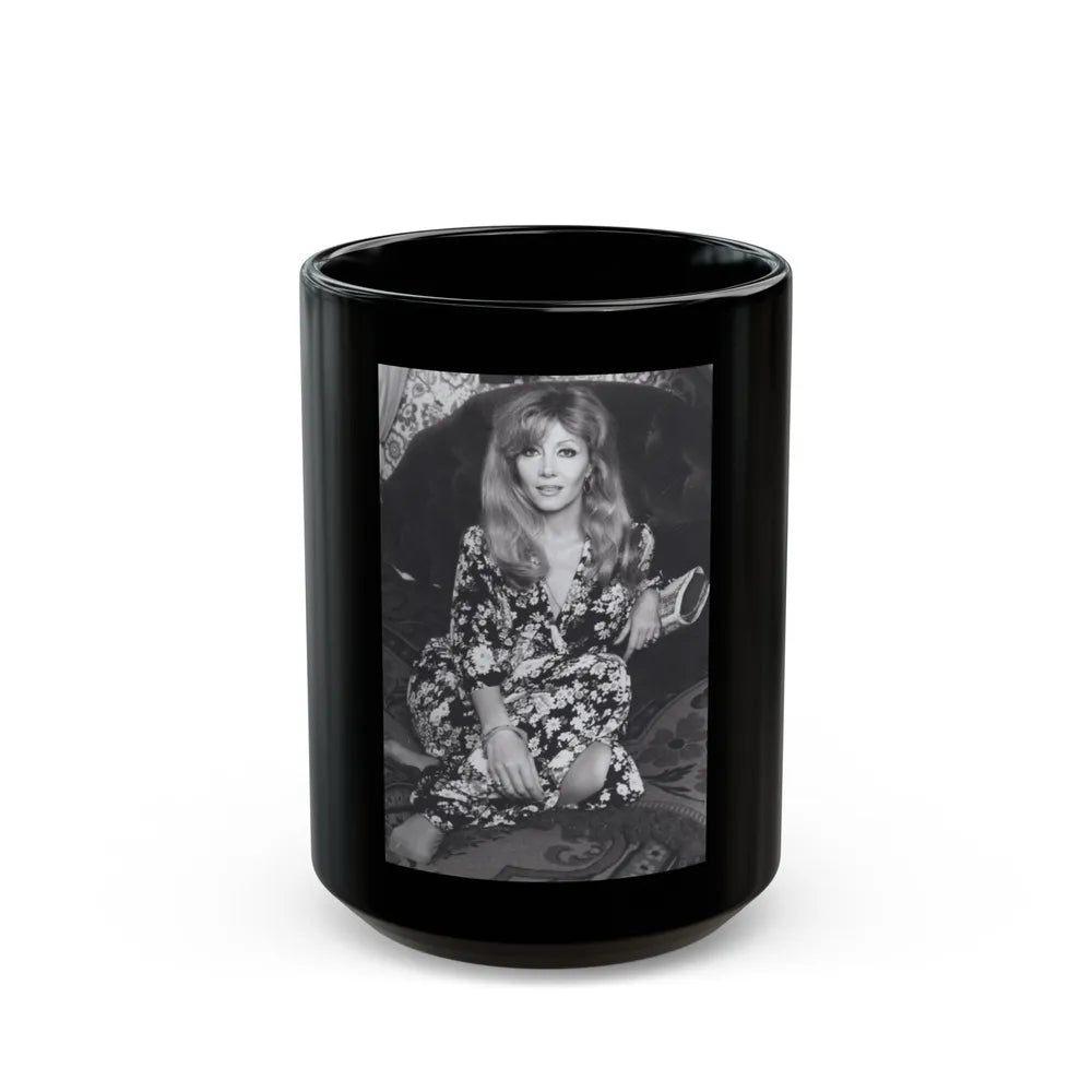 Ingrid Pitt #130 (Vintage Female Icon) Black Coffee Mug-15oz-Go Mug Yourself