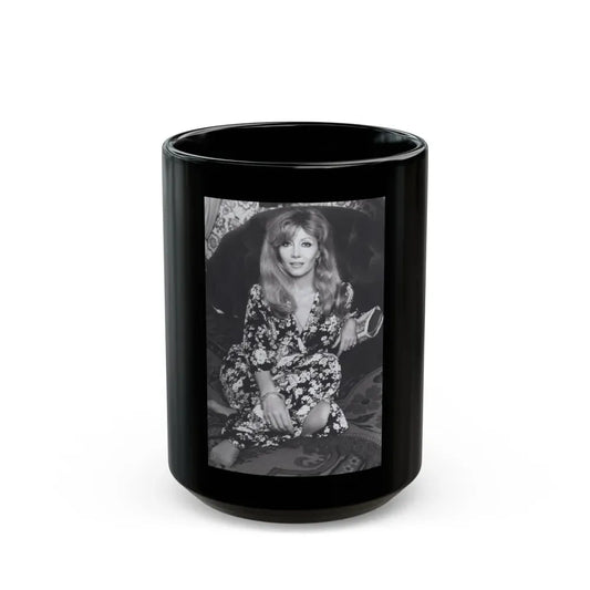Ingrid Pitt #130 (Vintage Female Icon) Black Coffee Mug 15oz - Go Mug Yourself