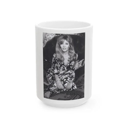Ingrid Pitt #130 (Vintage Female Icon) White Coffee Mug 15oz - Go Mug Yourself