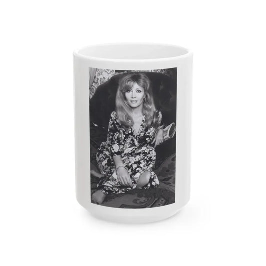 Ingrid Pitt #130 (Vintage Female Icon) White Coffee Mug 15oz - Go Mug Yourself