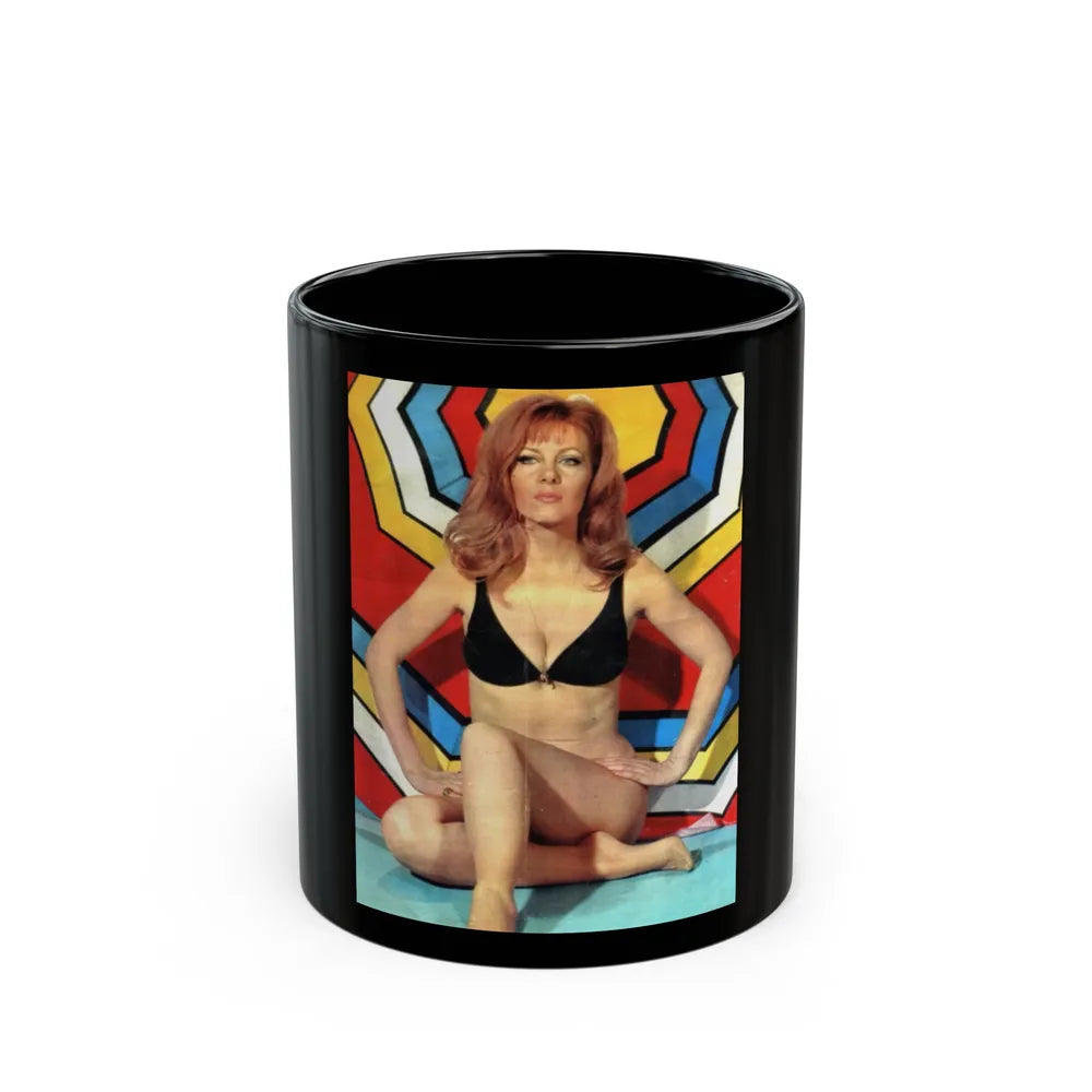 Ingrid Pitt #131 (Vintage Female Icon) Black Coffee Mug-11oz-Go Mug Yourself