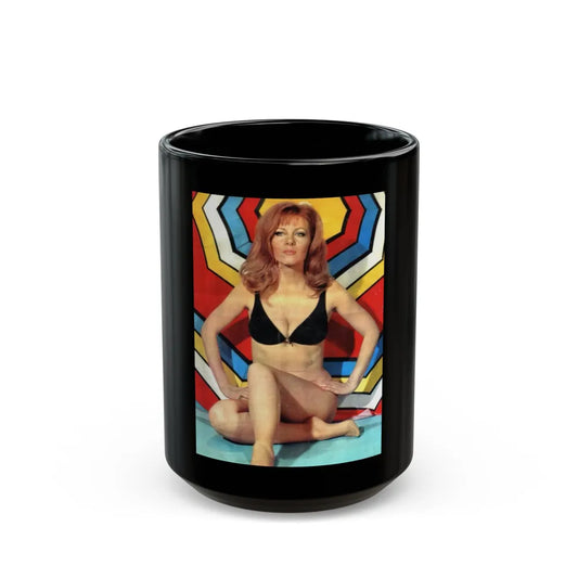 Ingrid Pitt #131 (Vintage Female Icon) Black Coffee Mug-15oz-Go Mug Yourself