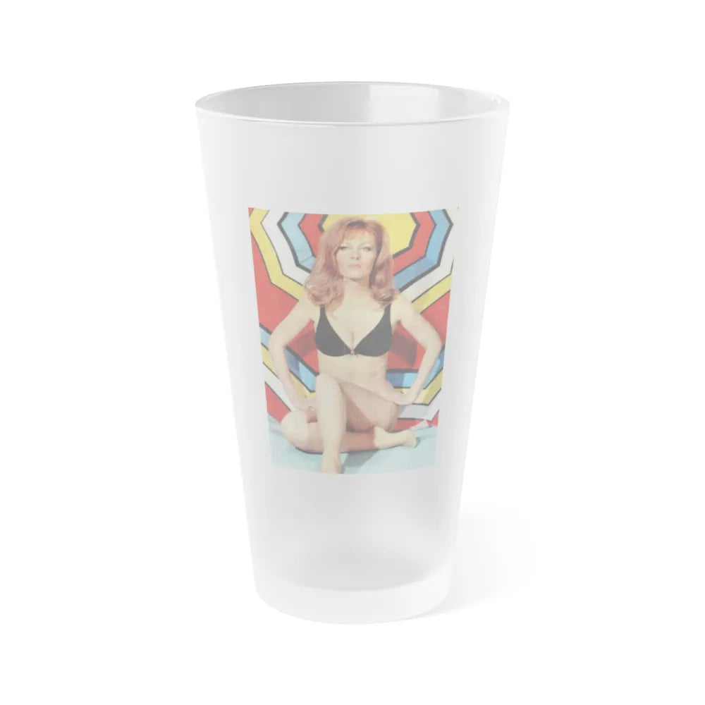 Ingrid Pitt #131 (Vintage Female Icon) Frosted Pint Glass 16oz-16oz-Frosted-Go Mug Yourself