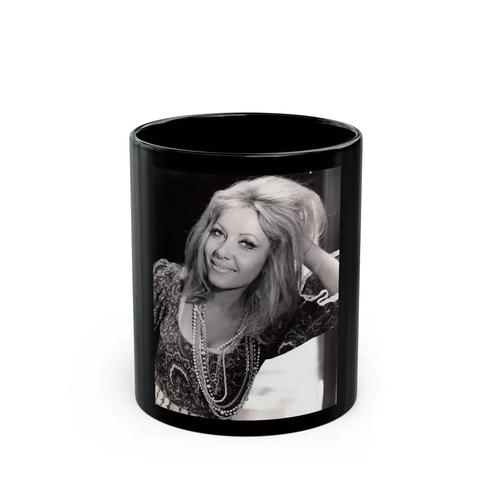 Ingrid Pitt #132 (Vintage Female Icon) Black Coffee Mug-11oz-Go Mug Yourself