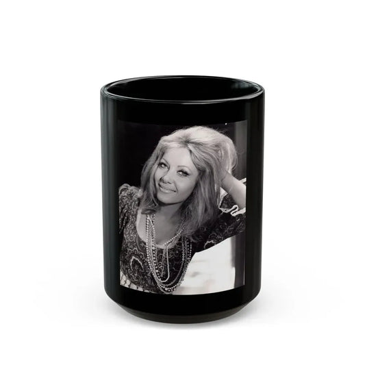 Ingrid Pitt #132 (Vintage Female Icon) Black Coffee Mug 15oz - Go Mug Yourself