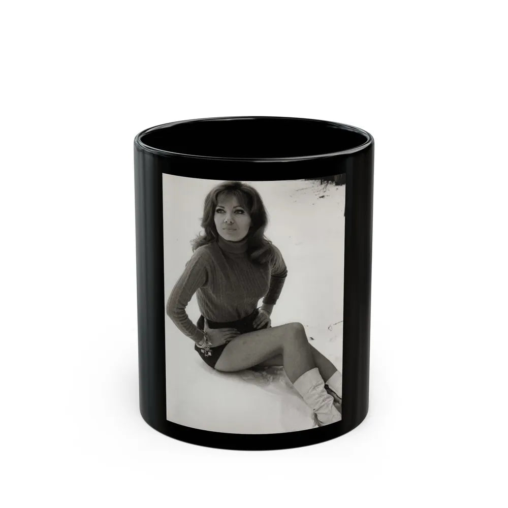 Ingrid Pitt #133 (Vintage Female Icon) Black Coffee Mug-11oz-Go Mug Yourself