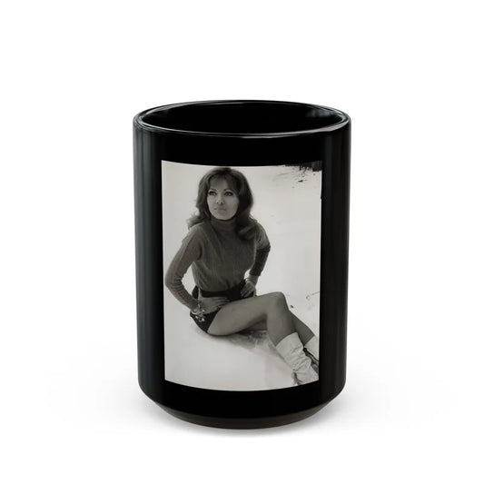 Ingrid Pitt #133 (Vintage Female Icon) Black Coffee Mug-15oz-Go Mug Yourself